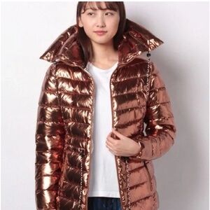 Desigual Jasmine Gold Metallic Puffer Padded Women's Jacket - US Size S